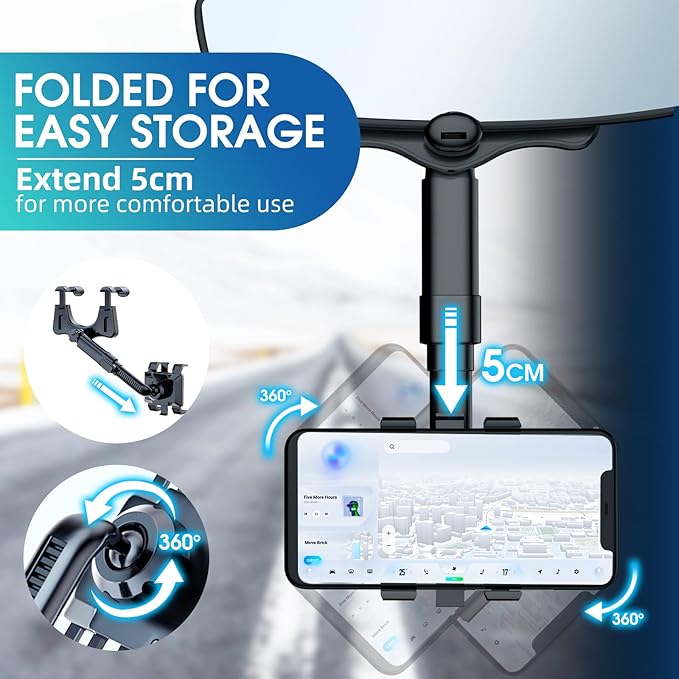 360°Rotatable and Retractable Car Phone Holder