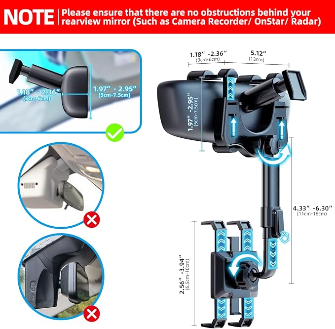 360°Rotatable and Retractable Car Phone Holder